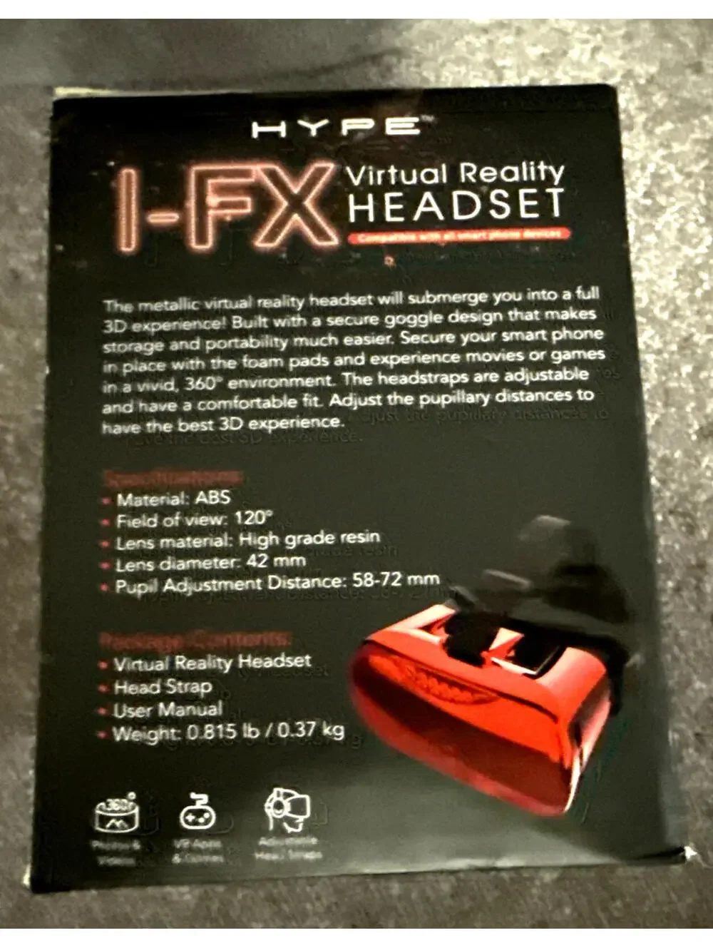 Brand new Hype I-FX virtual reality Headset (Red) SEALED